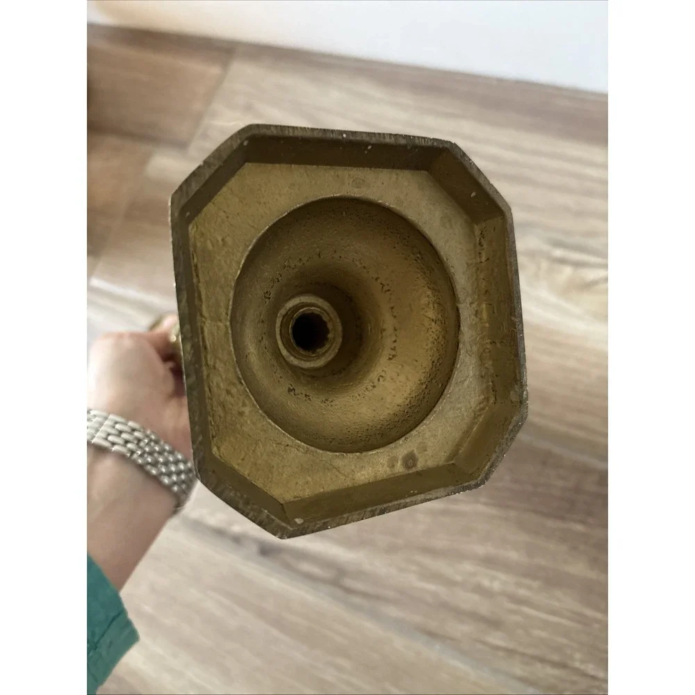 1‎ Candle Holder Pair Vintage Solid Brass Heavy 11
